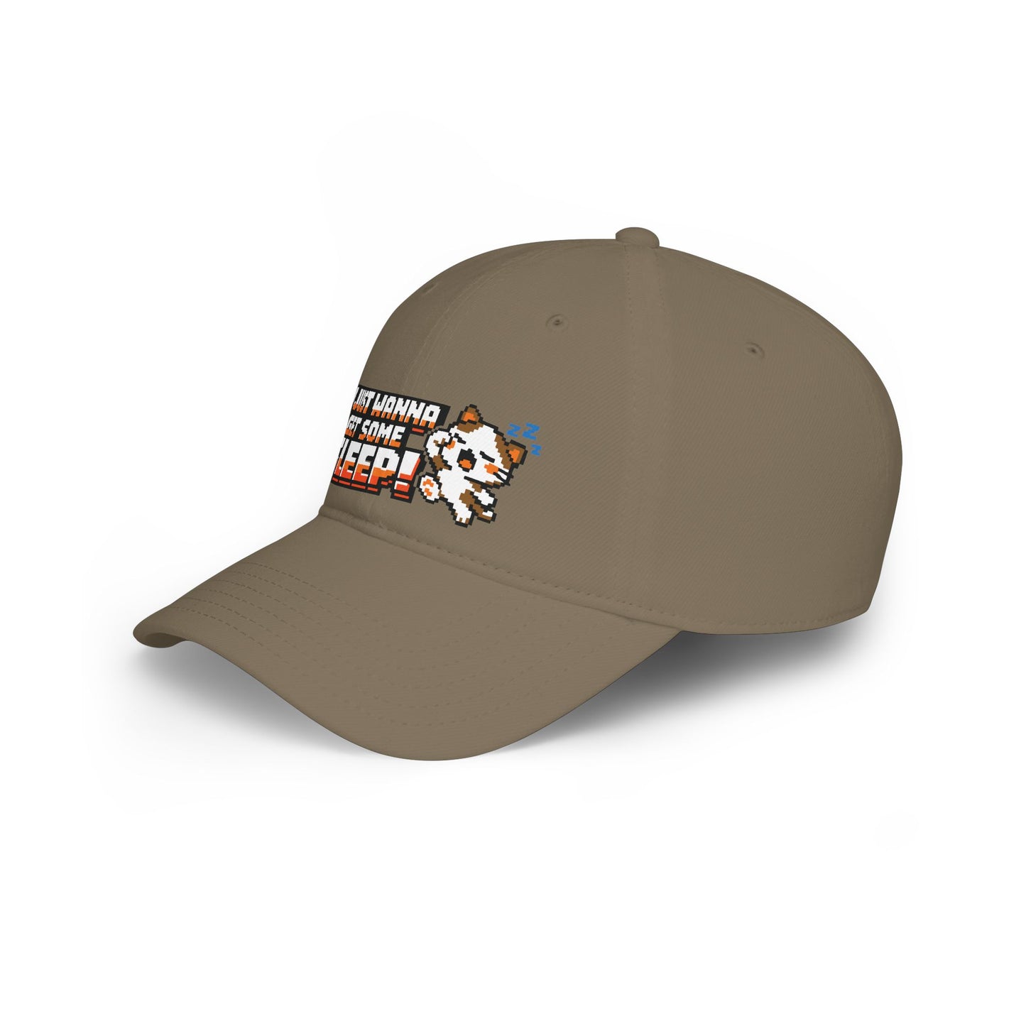 I Just Wanna Get Some Sleep Pixel Cat Low Profile Cap Hat