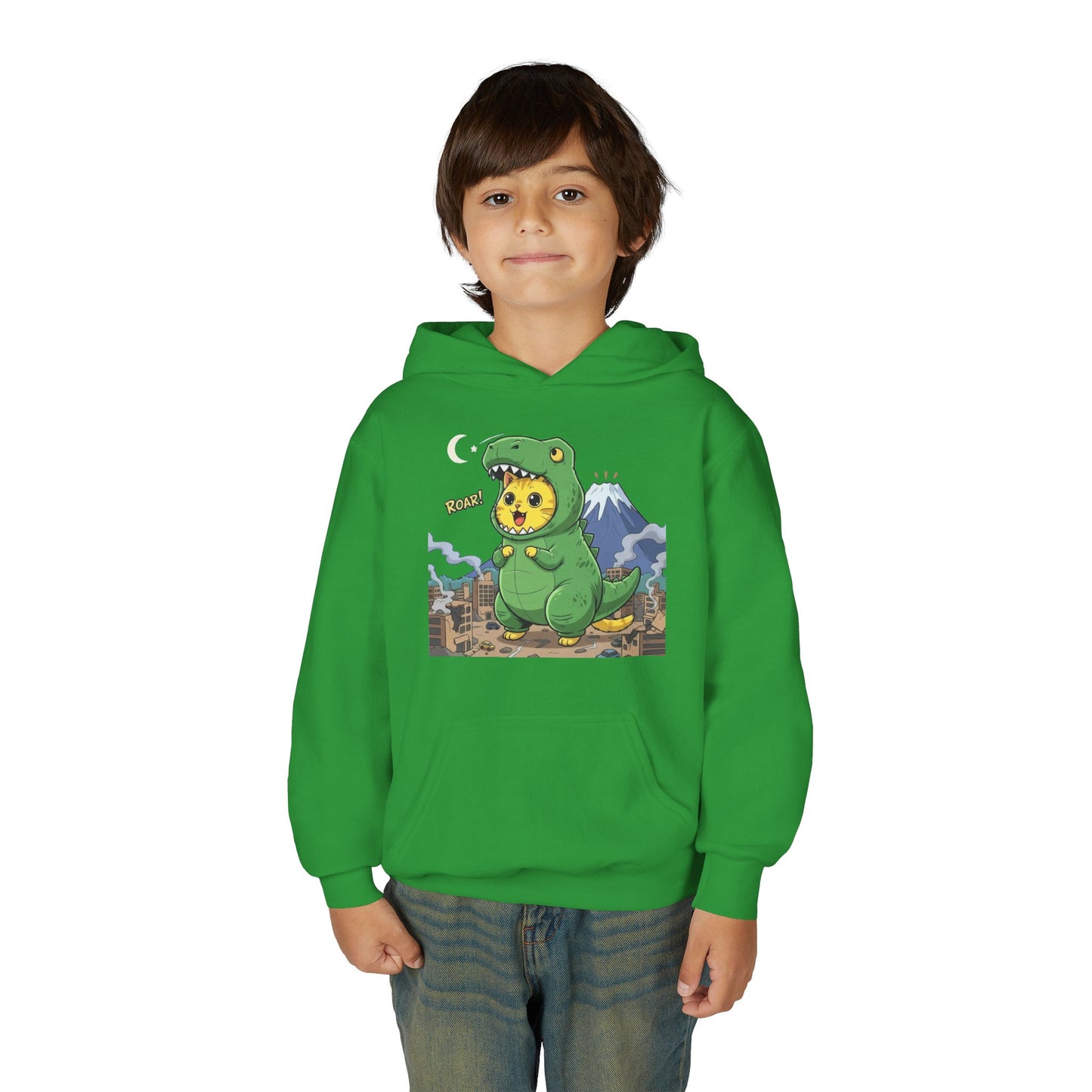 Cat cosplay Godzilla Unisex Kids Hoodie style 1