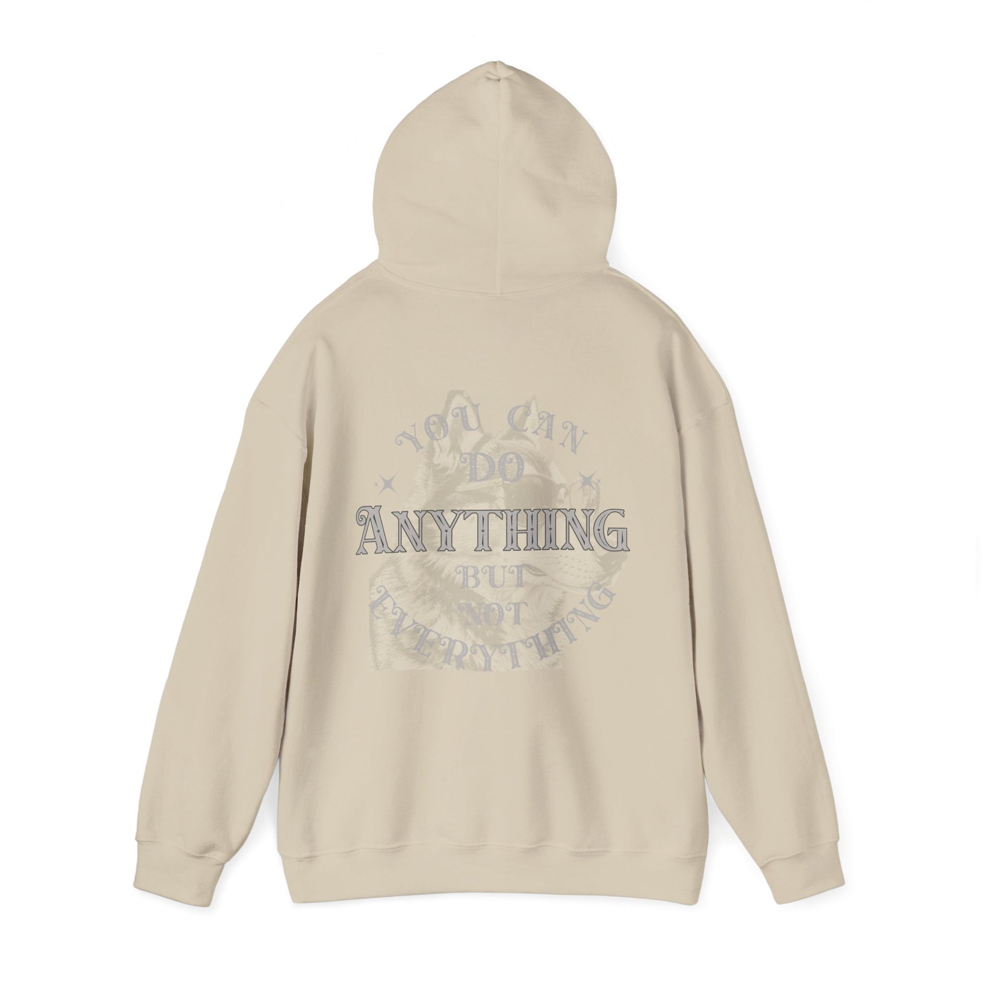 Dog Lover plus Slogan on Back Unisex Pullover Hoodie, back view displaying thoughtful graphic and slogan.