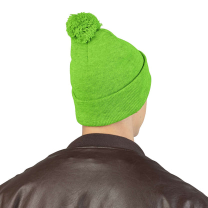 Embroidered Dog Mom Pom-Pom Knit Cap