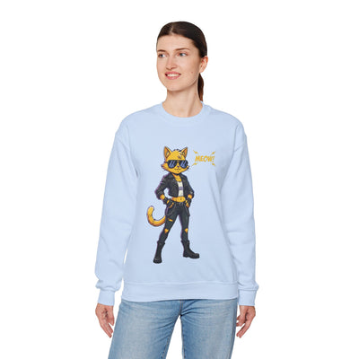 Cool Cat style 4 Unisex Crewneck Sweatshirt | Cozy Gift for Cat Lovers, Casual Wear, Unique Graphic Sweatshirt, Birthday Gift, Everyday Style