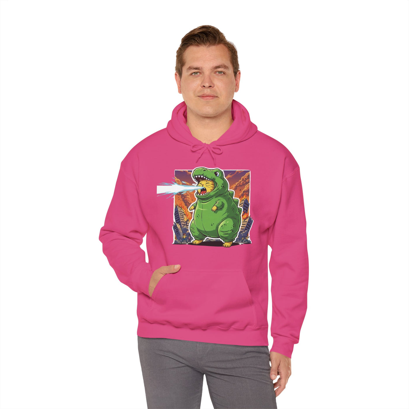 Cat cosplay Godzilla style 3 Unisex Hoodie - Fun & Playful Design