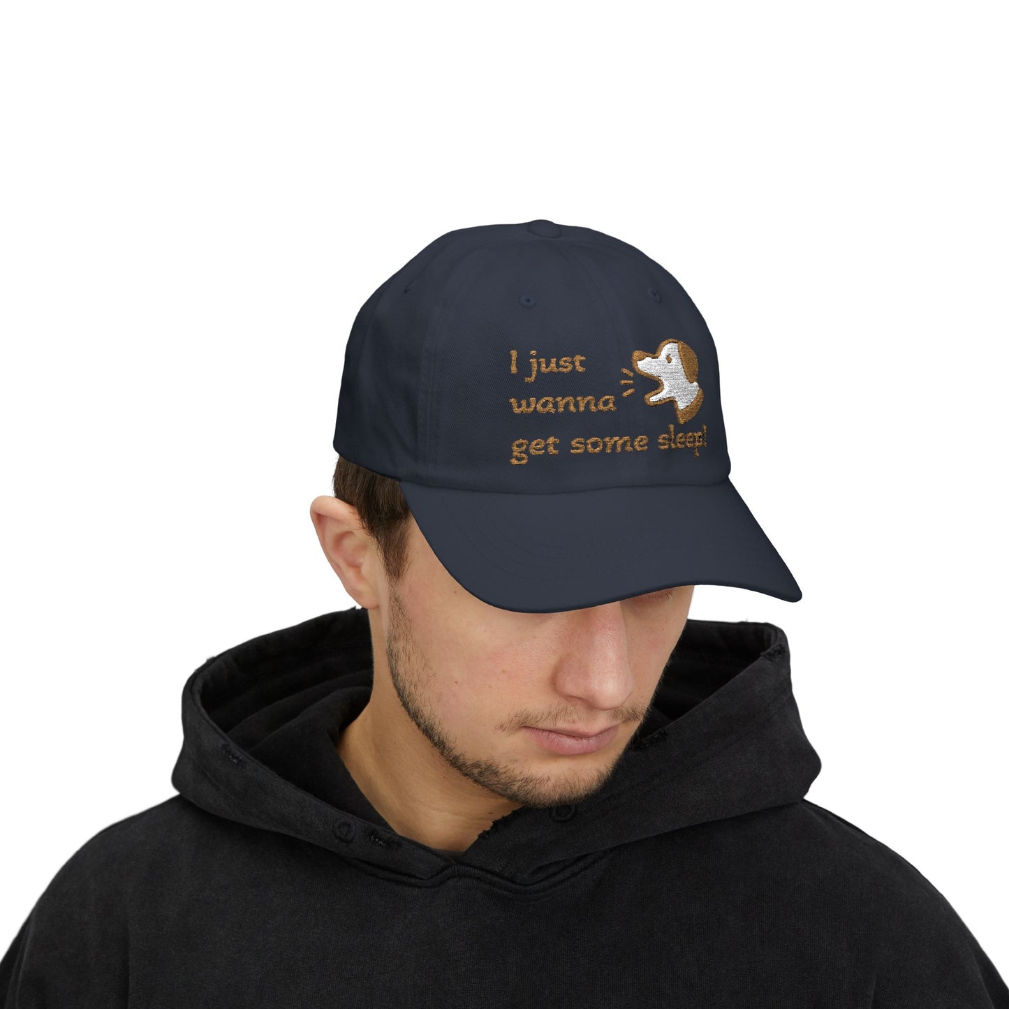 I Just Wanna Get Some Sleep Funny Dog Embroidered Dad Cap Hat