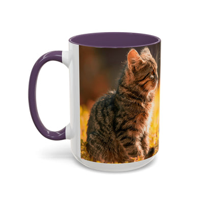 Golden Autumn Cat Coffee Mug - Cute Cat Mug, Nature Lover Gift, Cozy Kitchen Decor, Fall Drinkware, Cat Lover Gift