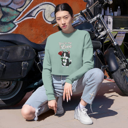 Cropped Cat Lover Women Sweatshirt - You're My Love style 1