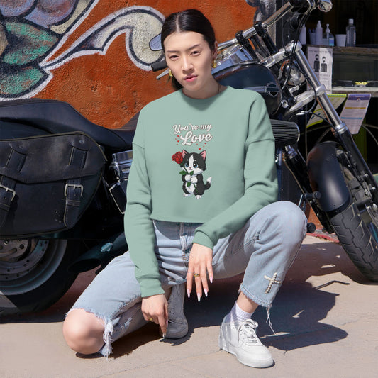 Cropped Cat Lover Women Sweatshirt - You're My Love style 1