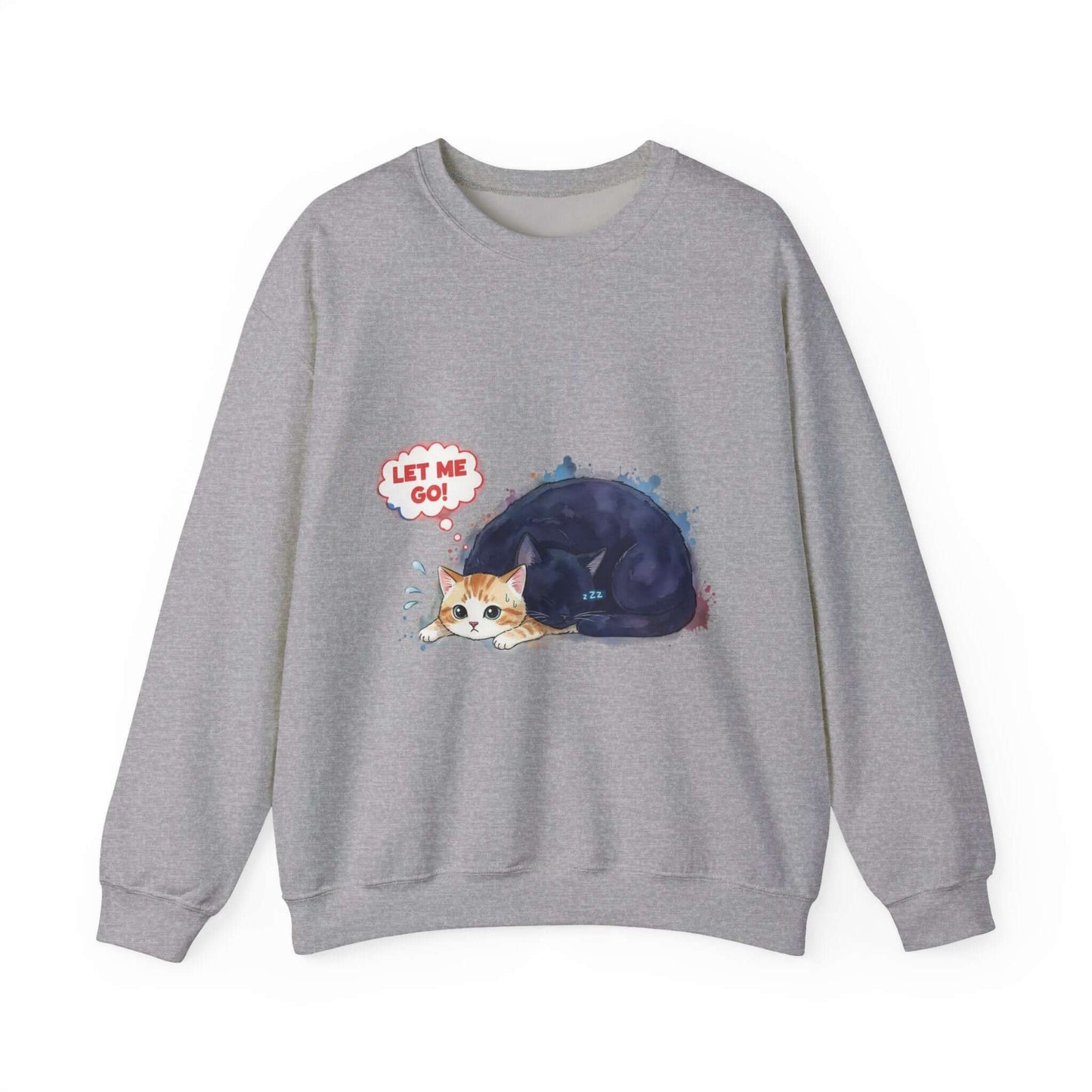 Watercolor Cat painting Unisex Crewneck Sweatshirt style 1