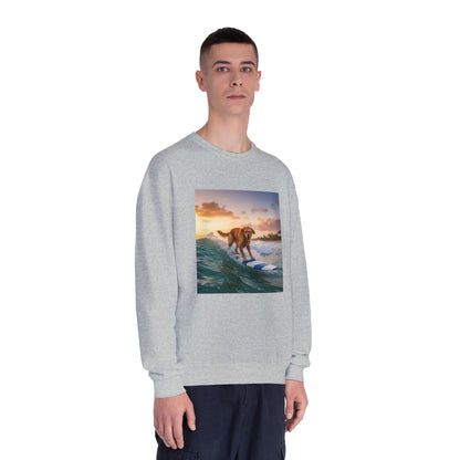 Surfing Dog Graphic Unisex NuBlend Crewneck Sweatshirt style 1