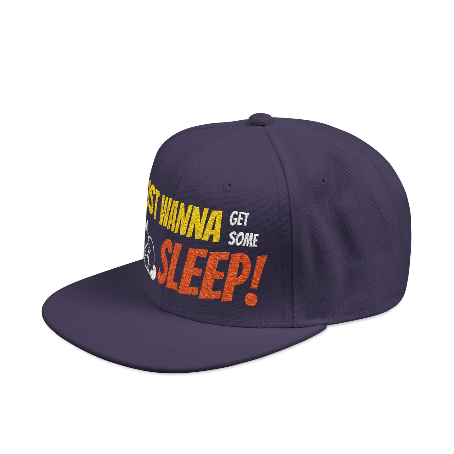 I just wanna get some sleep Embroidered Cute Cat Snapback Hat