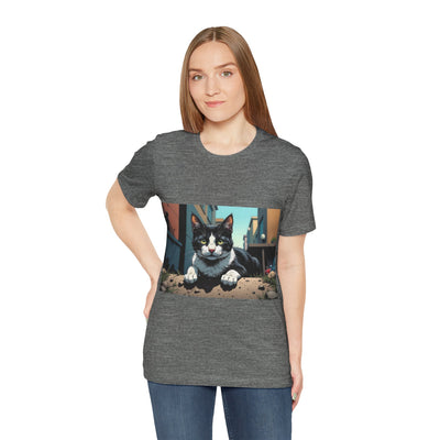 Cool Cat Graphic Tee style 1 - Unisex Jersey Short Sleeve Tee, Cat Lover Gift, Cute Cat T-Shirt, Casual Wear, Pet Owner Apparel