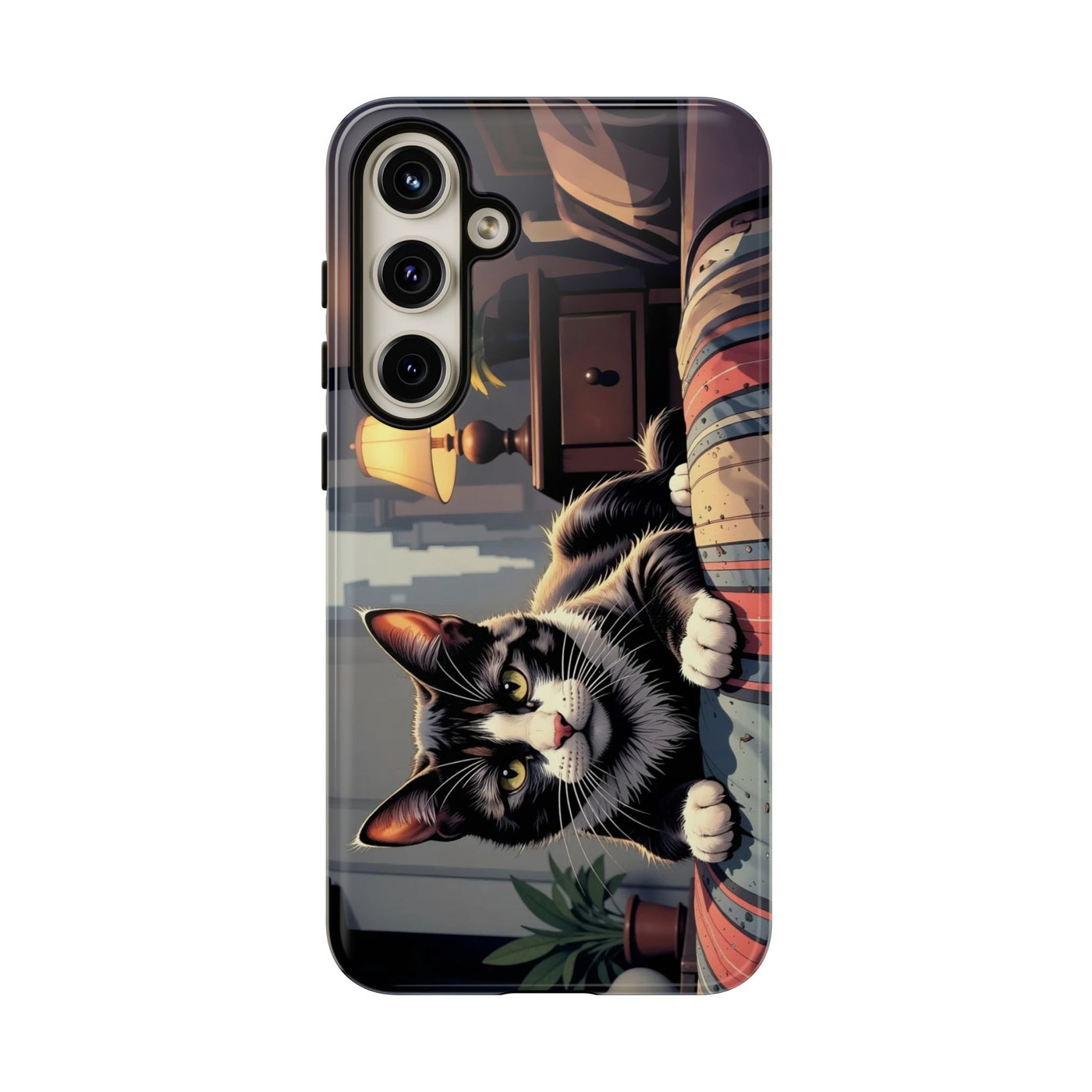 Cat on the bed - Tough Phone Case for Apple iPhone & Samsung Galaxy, Cute Pet Accessories, Gift for Cat Lovers