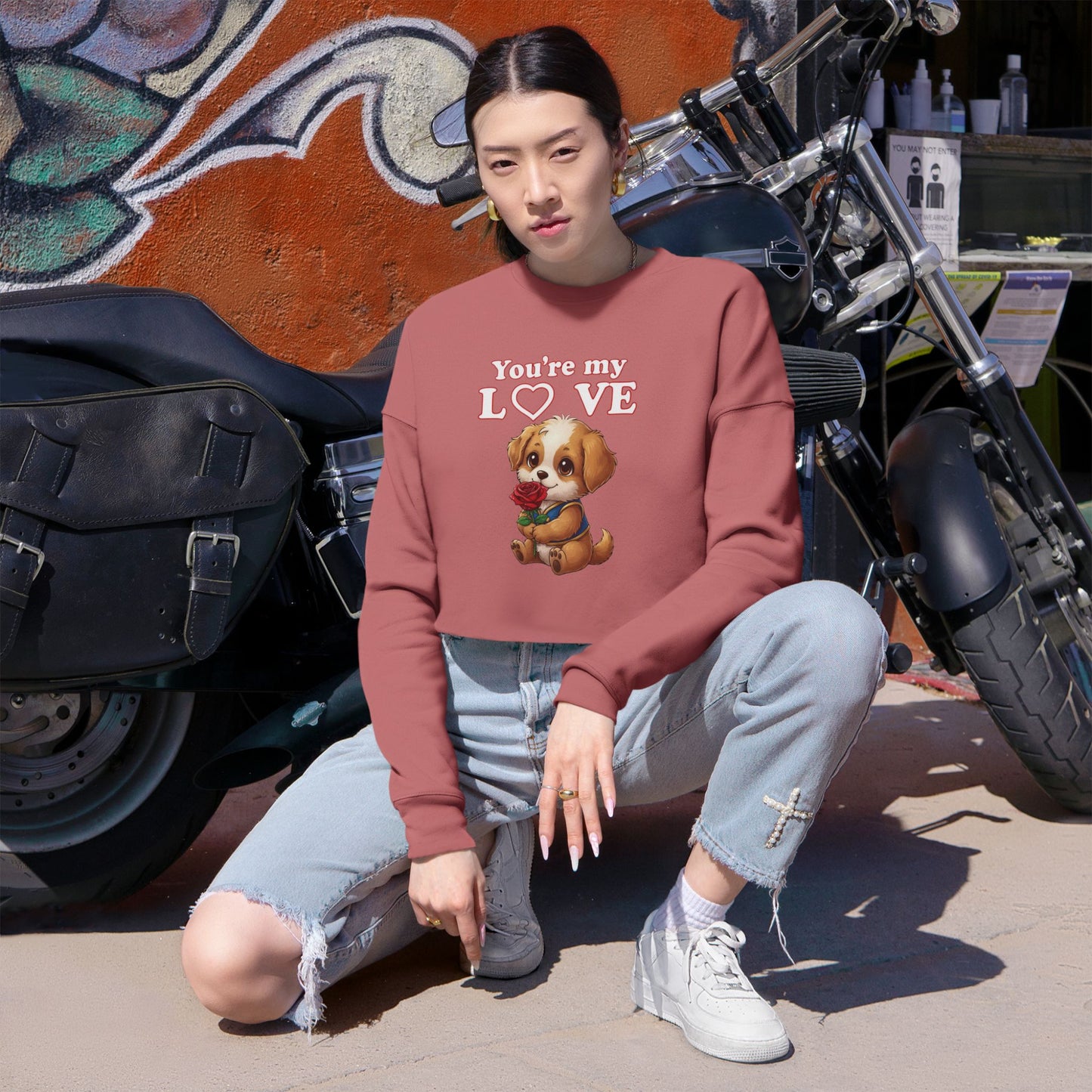 Cropped Dog Lover Women Sweatshirt - You're My Love style 1