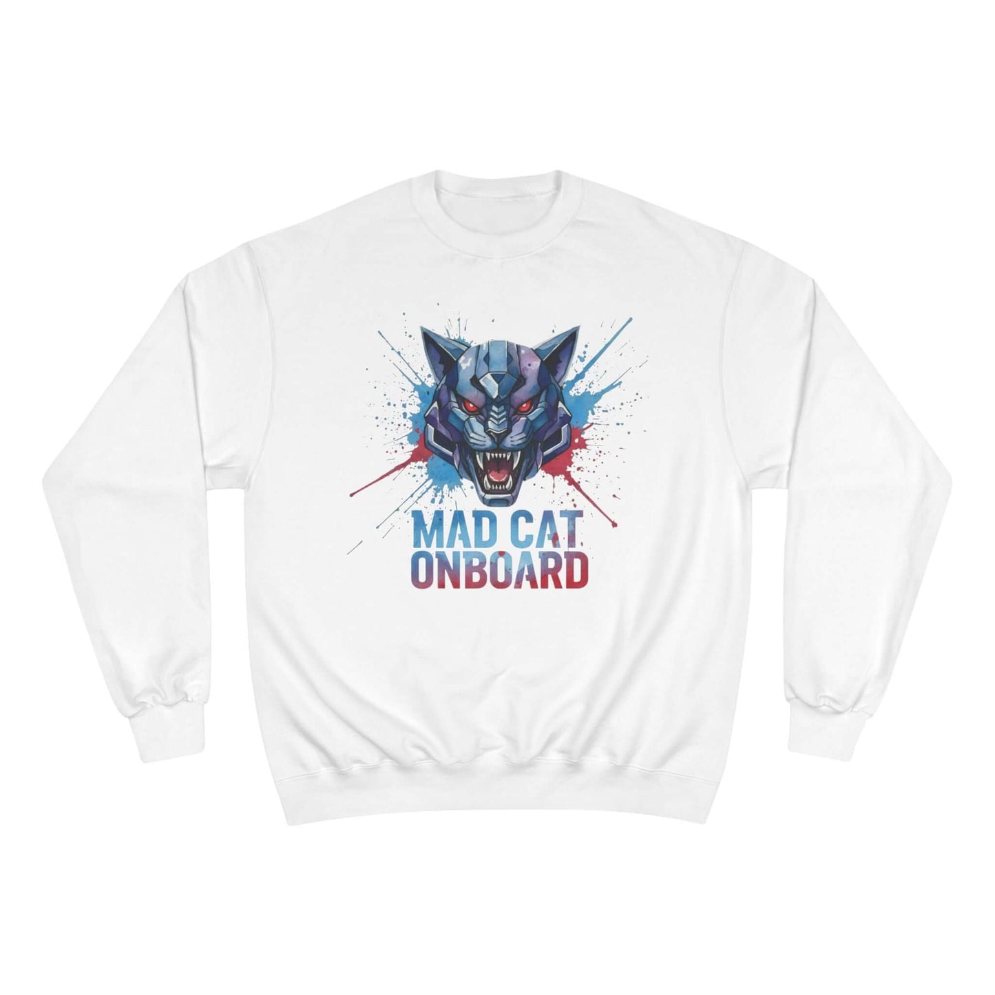 Mad Cat Onboard Graphic Champion Crewneck Sweatshirt style 3