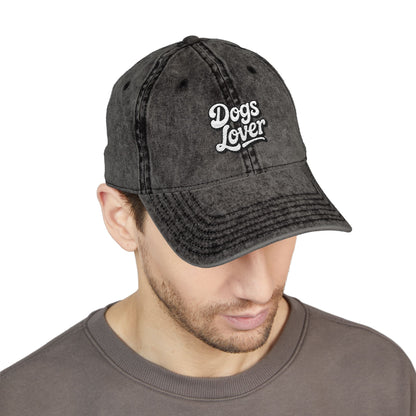 Dogs Lover Vintage Embroidered Cap Dad Hat Grey Words