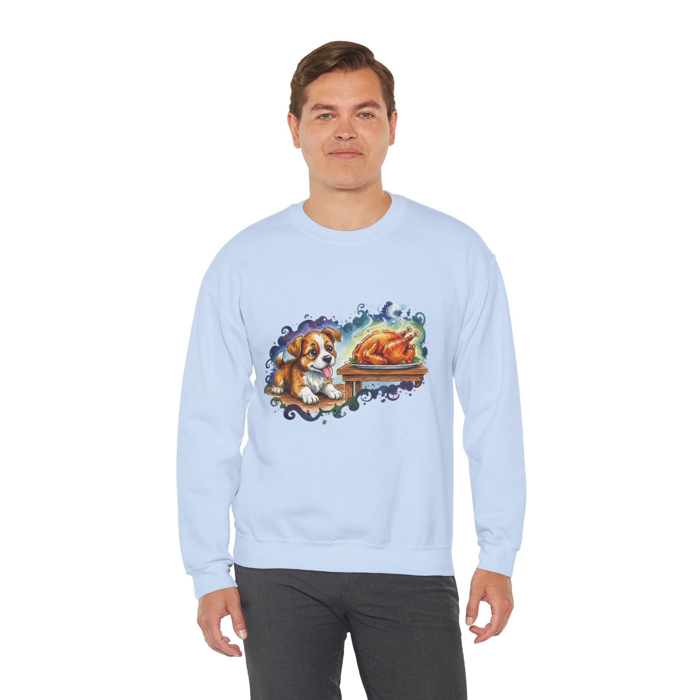 Watercolor painting style 6 Men & Women Cute Cat Pile Crewneck Sweatshirt