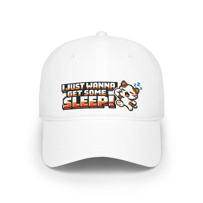 I Just Wanna Get Some Sleep Pixel Cat Low Profile Cap Hat