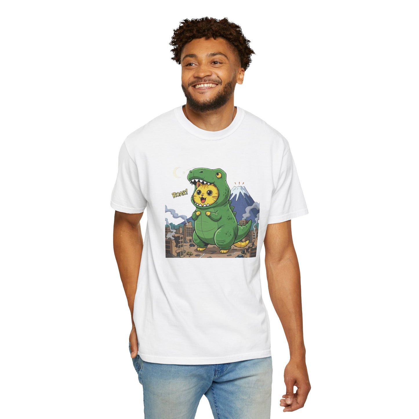 Cat cosplay Godzilla Funny Design Unisex T-Shirt style 1
