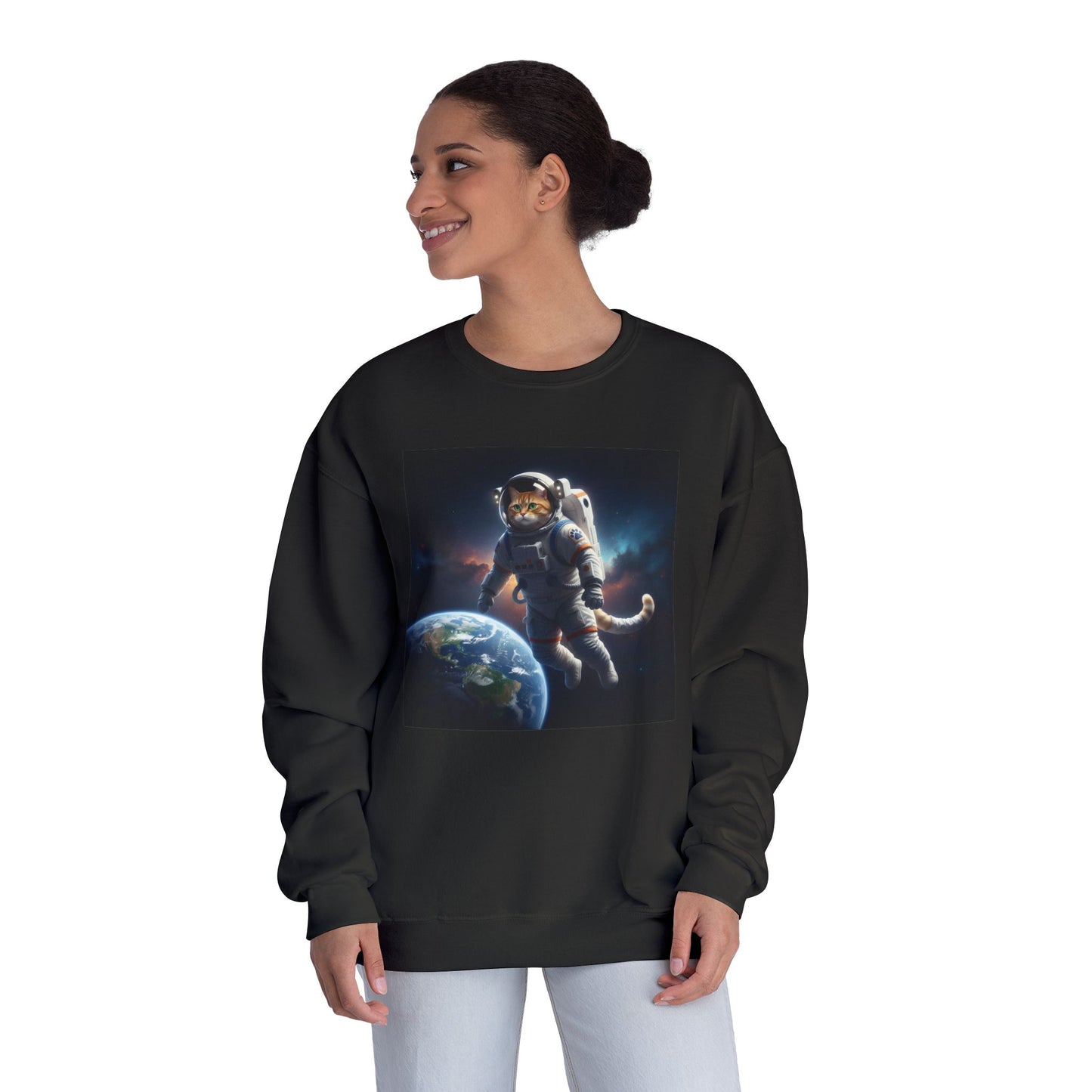 Space Cat Unisex NuBlend Crewneck Sweatshirt style 3