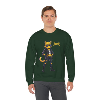 Cool Cat style 4 Unisex Crewneck Sweatshirt | Cozy Gift for Cat Lovers, Casual Wear, Unique Graphic Sweatshirt, Birthday Gift, Everyday Style