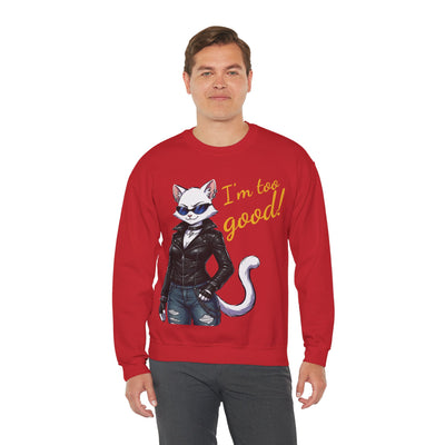 Cool Cat style 3 Unisex Crewneck Sweatshirt | Cozy Gift for Cat Lovers, Casual Wear, Unique Graphic Sweatshirt, Birthday Gift, Everyday Style