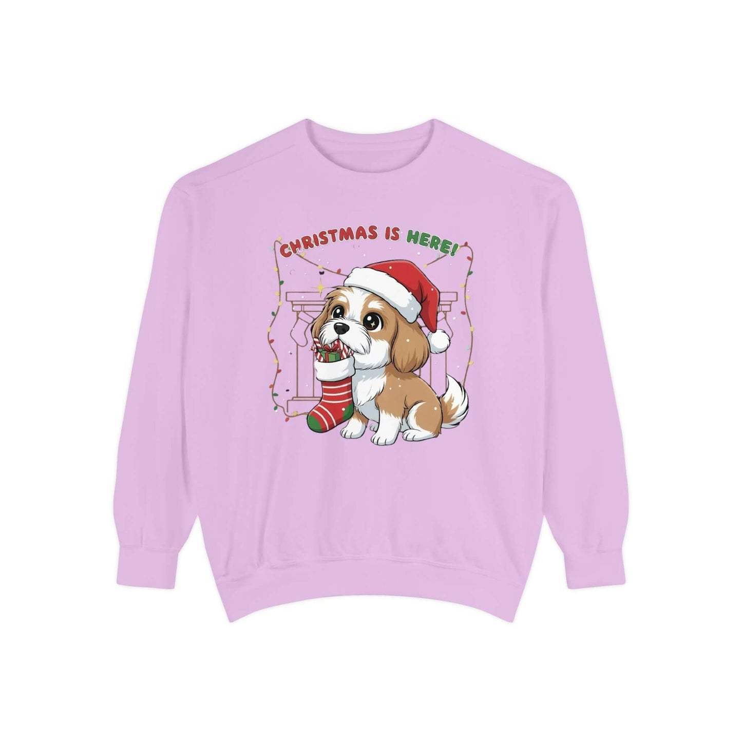 Puppy wait for Christmas presents Unisex Crewneck Sweatshirt style 5