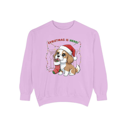 Puppy wait for Christmas presents Unisex Crewneck Sweatshirt style 5