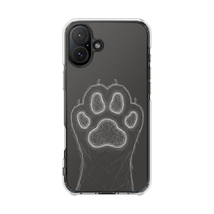 Grey Cat Paw Print Magnetic iPhone Case