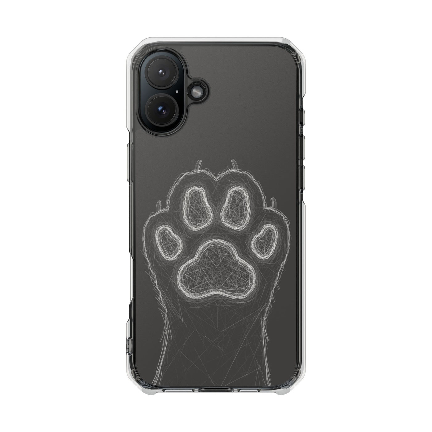 Grey Cat Paw Print Magnetic Case for Pet Lovers