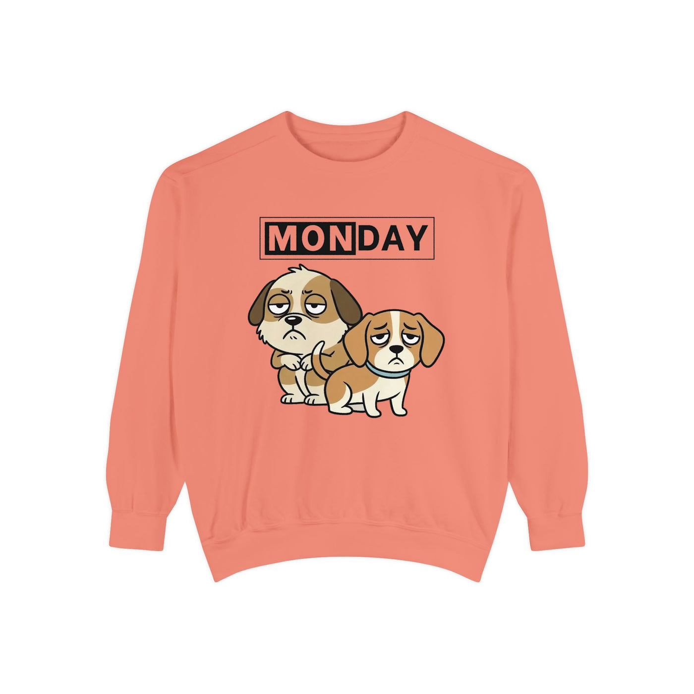 Monday Face Dog Stares Blankly Unisex Crewneck Sweatshirt style 1