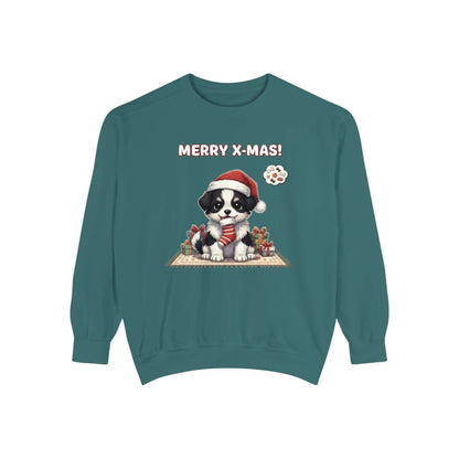 Puppy wait for Christmas presents Unisex Crewneck Sweatshirt style 7