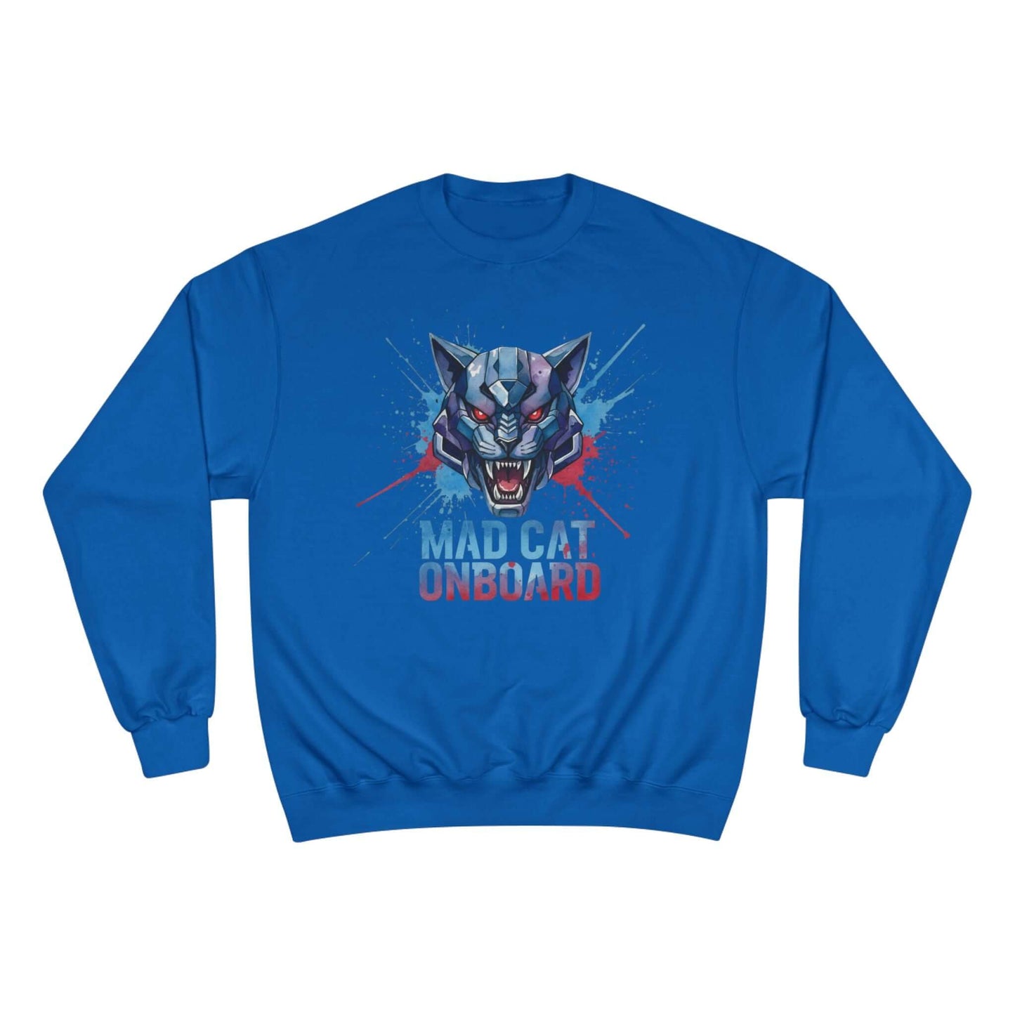Mad Cat Onboard Graphic Champion Crewneck Sweatshirt style 3
