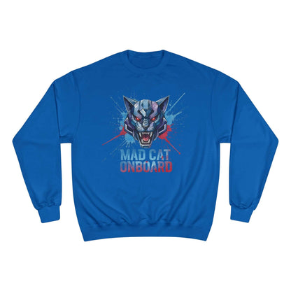 Mad Cat Onboard Graphic Champion Crewneck Sweatshirt style 3