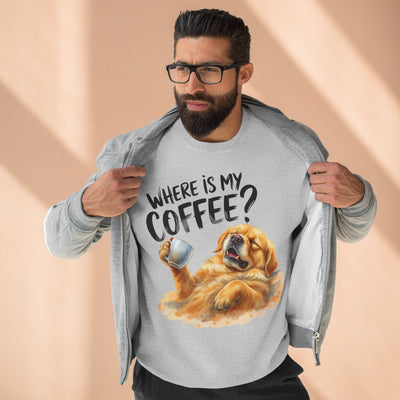 "Where is my coffee?" Dog Watercolor style 2 Unisex Crewneck Sweatshirt