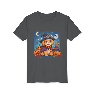 Halloween cute puppy anime style 6 Youth Tee, Short Sleeve T-Shirt, Kids Halloween Apparel, Cute Dog Tee, Fall Outfit for Children