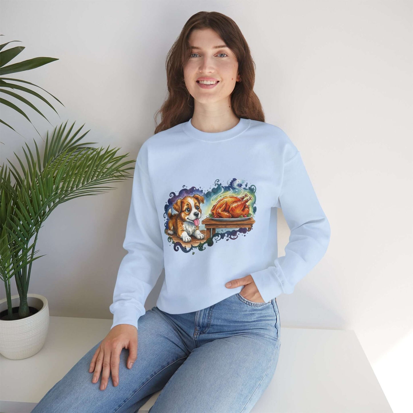 Watercolor Dog painting Unisex Crewneck Sweatshirt style 3