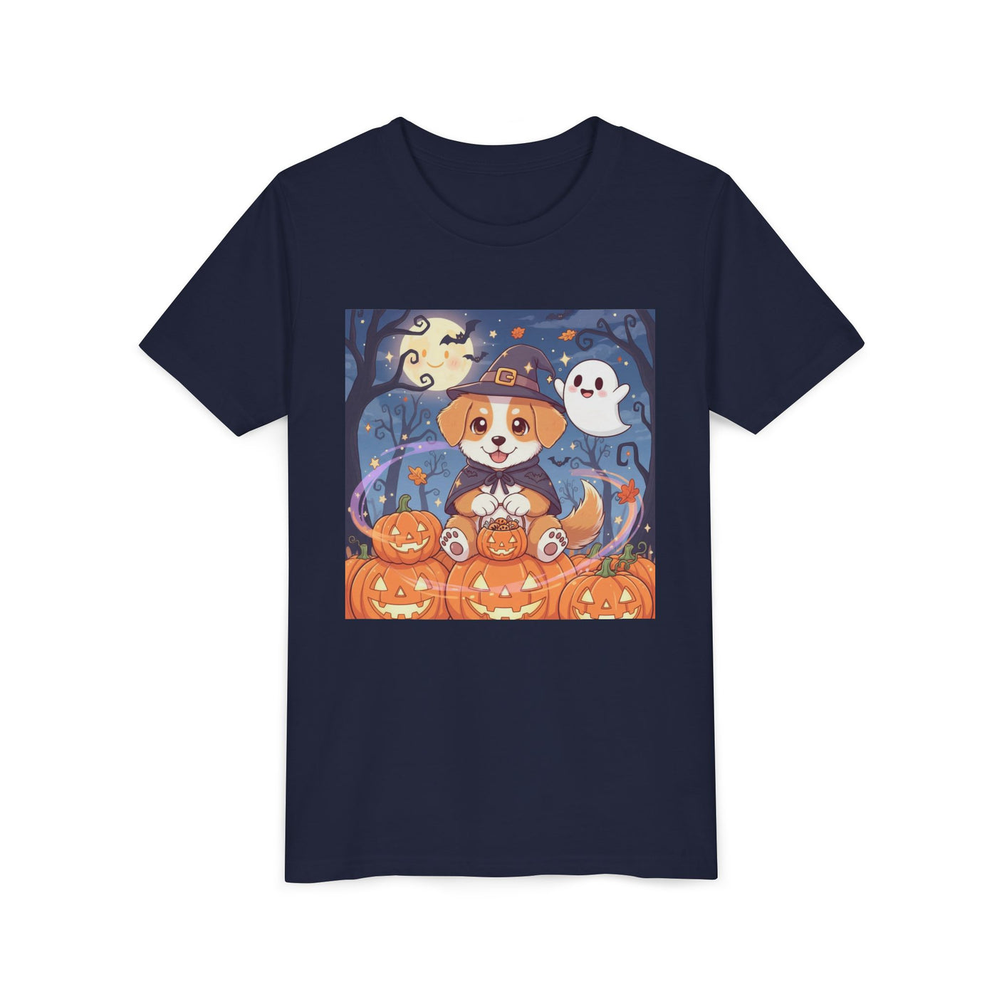 Halloween cute puppy anime style 3 Youth Tee, Short Sleeve T-Shirt, Kids Halloween Apparel, Cute Dog Tee, Fall Outfit for Children