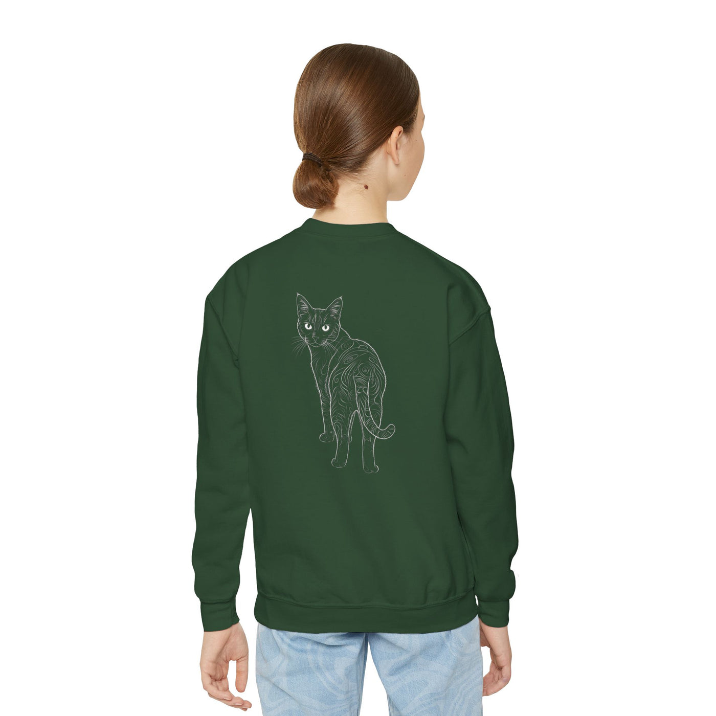 Black Cat style 1 Youth Crewneck Sweatshirt - Cozy & Cute