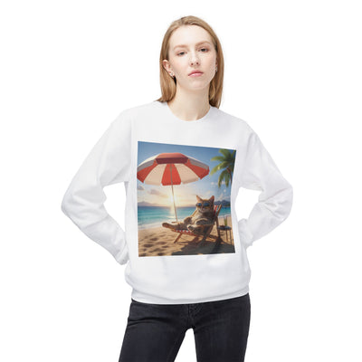 Beach Vibes Cat Crewneck Sweatshirt