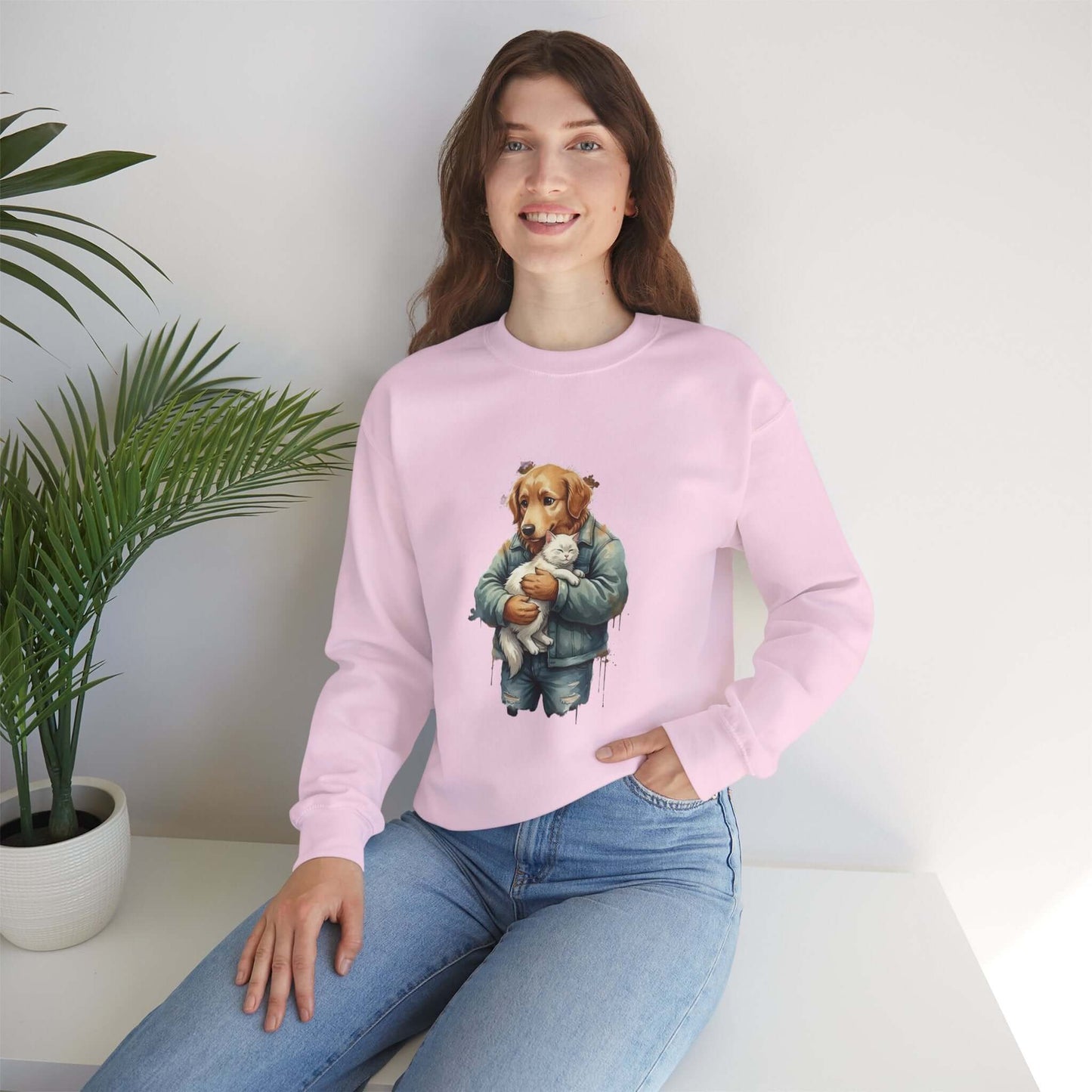 Watercolor Dog painting Unisex Crewneck Sweatshirt style 6