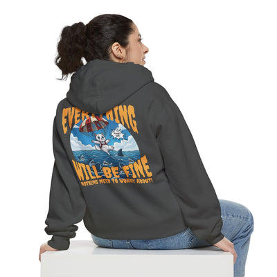 Everything Will Be Fine - Cartoon Cat Graphic Unisex Pullover Hoodie