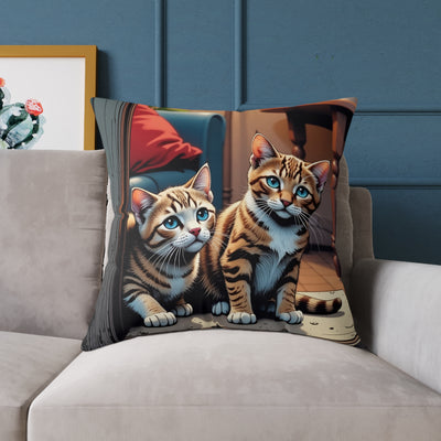 Cat Art style 2 Pillow, Pet Lover Gift, Home Decor, Animal Lover Cushion, Custom Pet Pillow