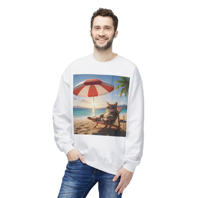 Beach Vibes Cat Crewneck Sweatshirt