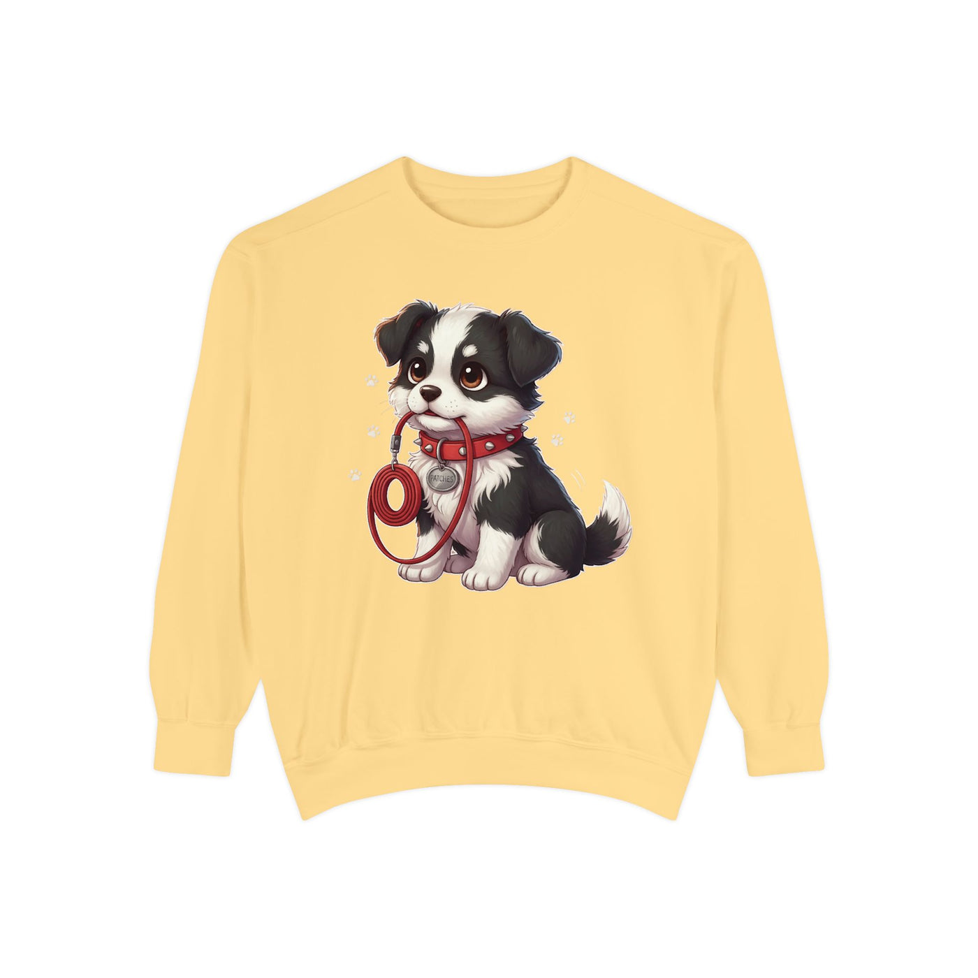 Cute Dog Walk Time style 1 Cozy Graphic Unisex Crewneck Sweatshirt
