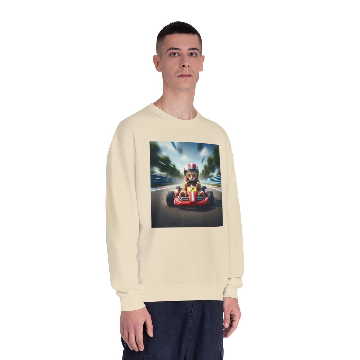 Go Kart Cat Unisex NuBlend Crewneck Sweatshirt style 3