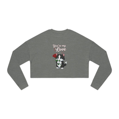 Cropped Cat Lover Women Sweatshirt - You're My Love style 1