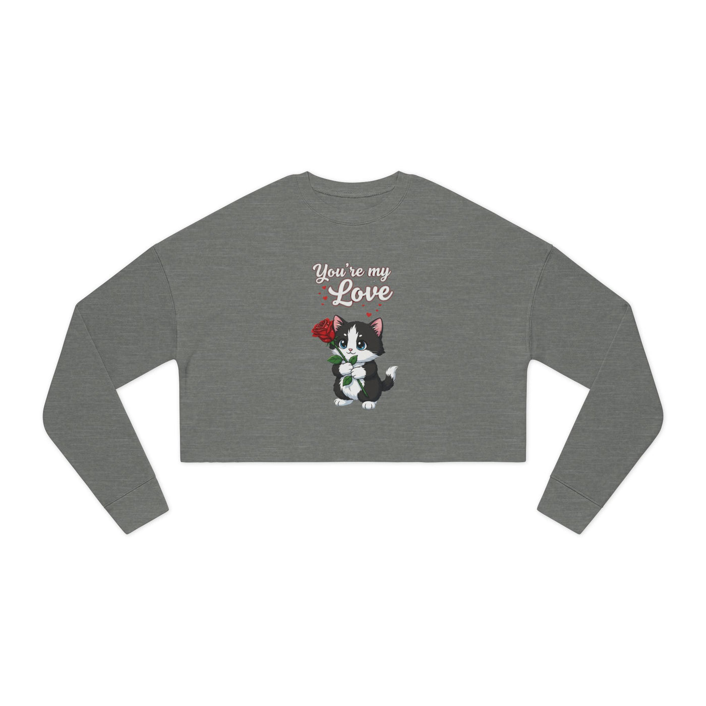 Cropped Cat Lover Sweatshirt - You're My Love style 1
