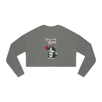 Cropped Cat Lover Sweatshirt - You're My Love style 1