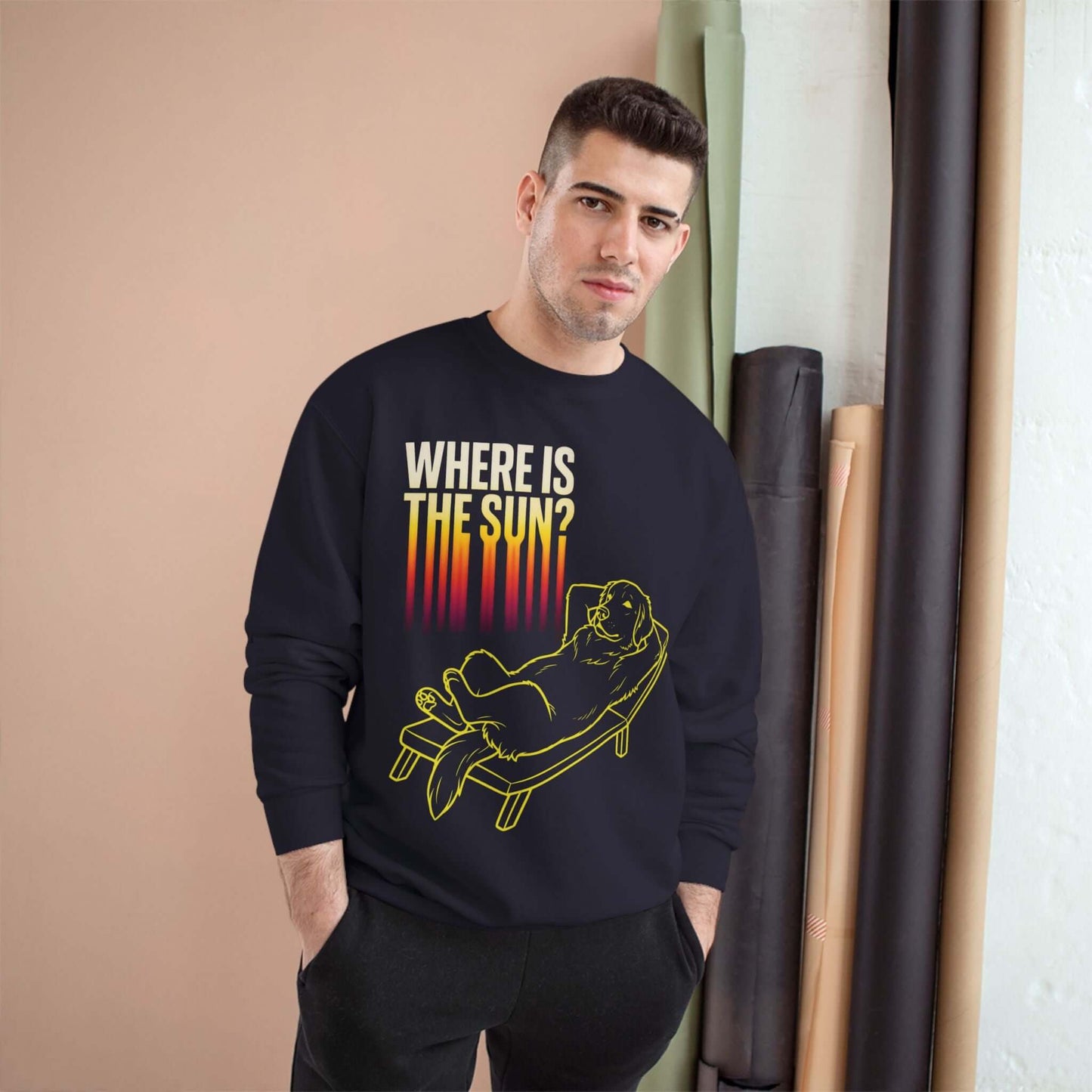 Where is the Sun - Dog Champion Unisex Crewneck Sweatshirt