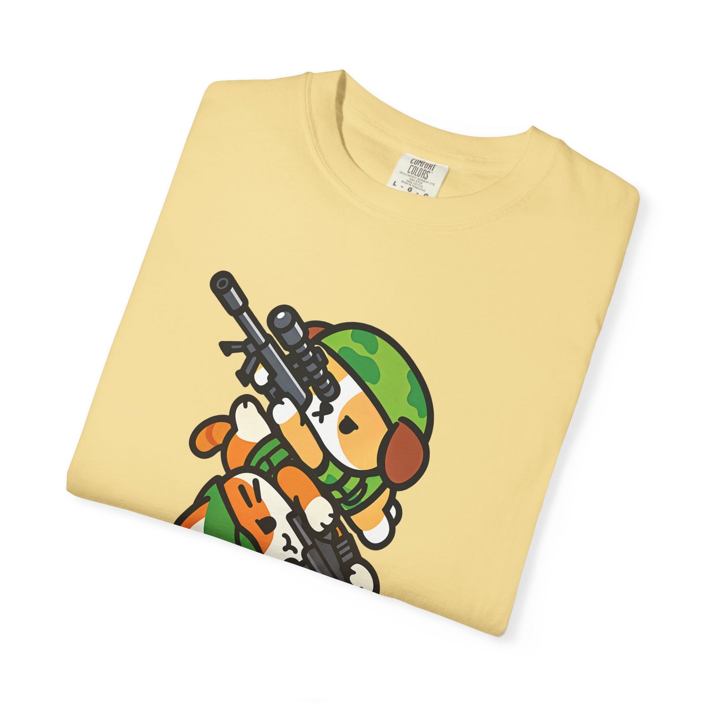 Cute Soldier Sniper Dog & Cat Unisex Graphic T-Shirt