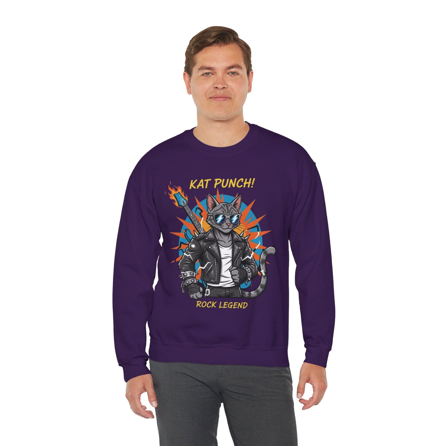 Cool Cat Unisex Heavy Blend Crewneck Sweatshirt style 1